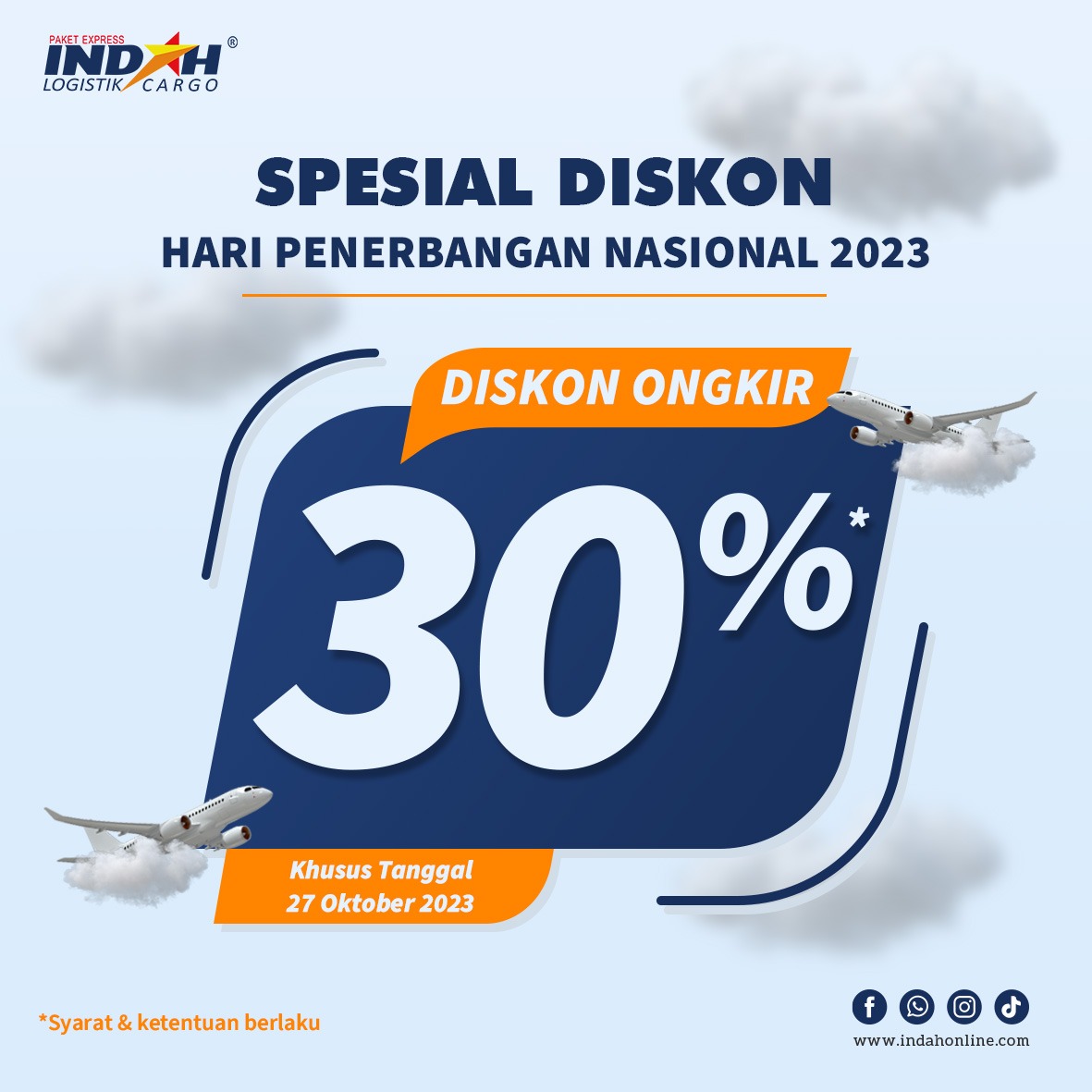 Kirim Paket di Hari Penerbangan, Dapat Diskon Ongkir